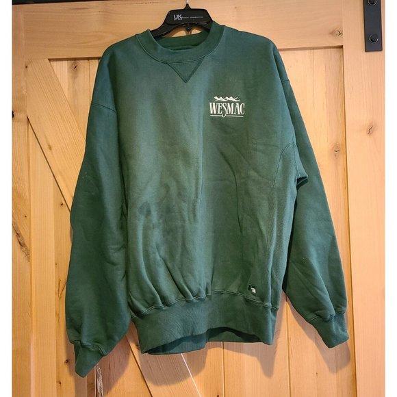 Russell Athletic Pro Size L Reverse Weave Sweatshirt Green Wesmac New * stains* - Picture 1 of 12